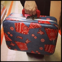 Kiddie Suitcase (with denim and red bandana print)
